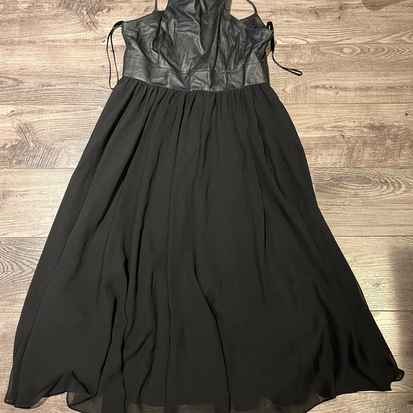 Banana Republic Black Leather Flowy Dress - Picture 3 of 5
